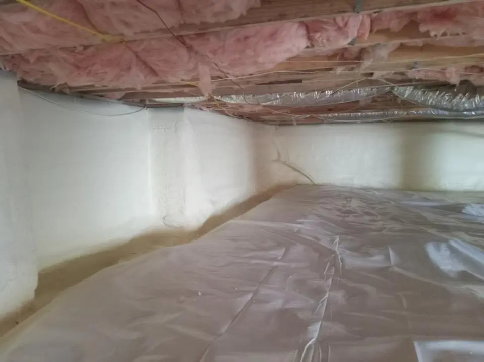 Crawl space encapsulation with closed-cell spray foam for Roof Waterproofing in Mechanicsville